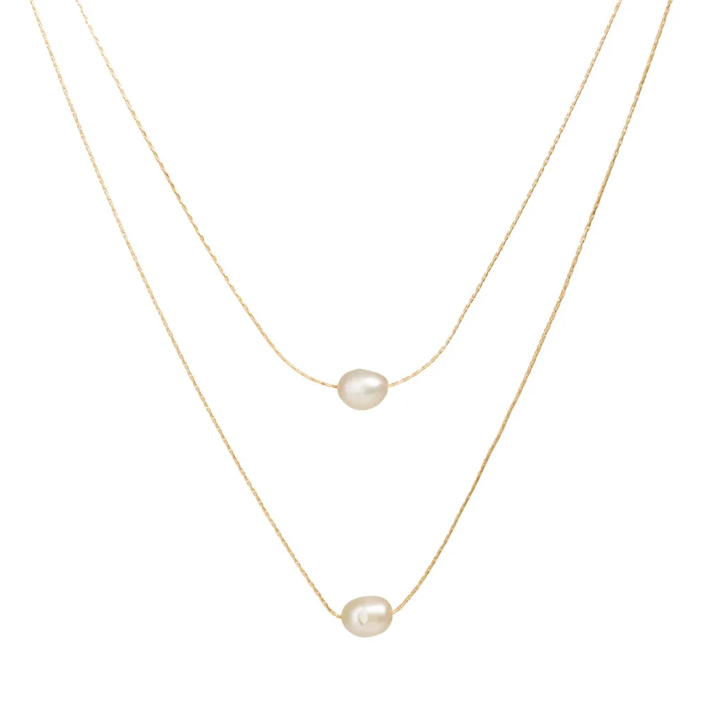 Women Vintage 18K Gold Plated Pearl Necklace Minimalist Multilayer Necklace (SK497), As picture
Women Vintage 18K Gold Plated Pearl Necklace Minimalist Multilayer Necklace (SK497), As picture