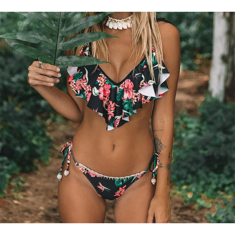 2019 New Swimwear Women Swimwear Bohemian Leaf Print Split Bikini Beachwear, Picture
2019 New Swimwear Women Swimwear Bohemian Leaf Print Split Bikini Beachwear, Picture