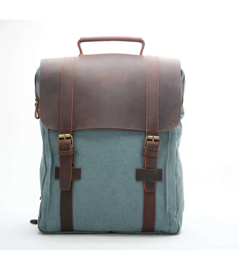 New arrival young men canvas laptop leather backpacks, Black/brown/blue/customized
New arrival young men canvas laptop leather backpacks, Black/brown/blue/customized