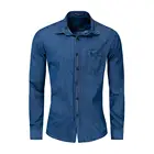 Men's casual jean shirt wholesale denim shirts for men long sleeve shirt designs for men