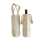 Eco Wine Bottle Double Rope Tote Blank Cloth Grocery Large Canvas Shopping Bag