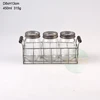 16oz EMPTY square glass mason jar with sprouting stainless steel wire mesh lid and metal stand set