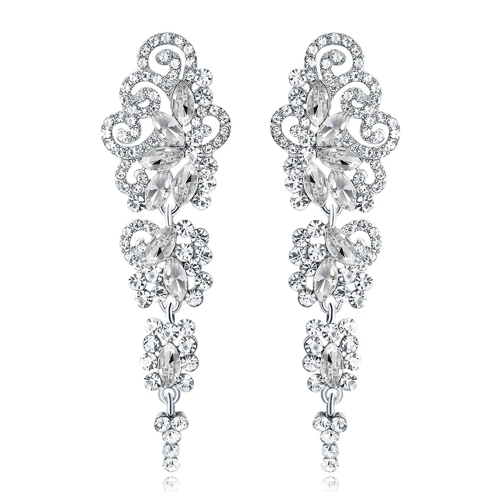 Long Style Sterling Silver Plated Crystal Rhinestone Drop Earrings Newest Crystal Wedding Drop Earrings For Bridal
Long Style Sterling Silver Plated Crystal Rhinestone Drop Earrings Newest Crystal Wedding Drop Earrings For Bridal