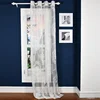 High quality sheer fabric lace curtain design new model readymade panels net curtain
