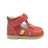 New model girls closed toe red nubuck leather orthopedic shoes for kids design shoes china