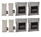 Bamboo Odor Eliminator Bags (8 Pack)(200g*4+50g*4),Natural Air Fresheners & Odor Eliminators, Closet Dehumidifier