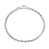 925 Sterling Silver Twist Rope Hand Chain Bracelet Fashion Design Jewelry