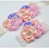 Natural Dainty Floral Beaded Sash Headband Sets Newborn Birthday Gift Maternity Sash Belt Photo Prop