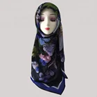 Howmay muslim hijab scarf digital print custom shawl for Malaysia women square cotton hijab voile