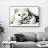 hot selling two cats design diy beads mosaic sparkle wall art painting