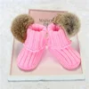 Baby Pink Custom Pattern Booties Comfortable Handmade Knit Crochet Children Shoes