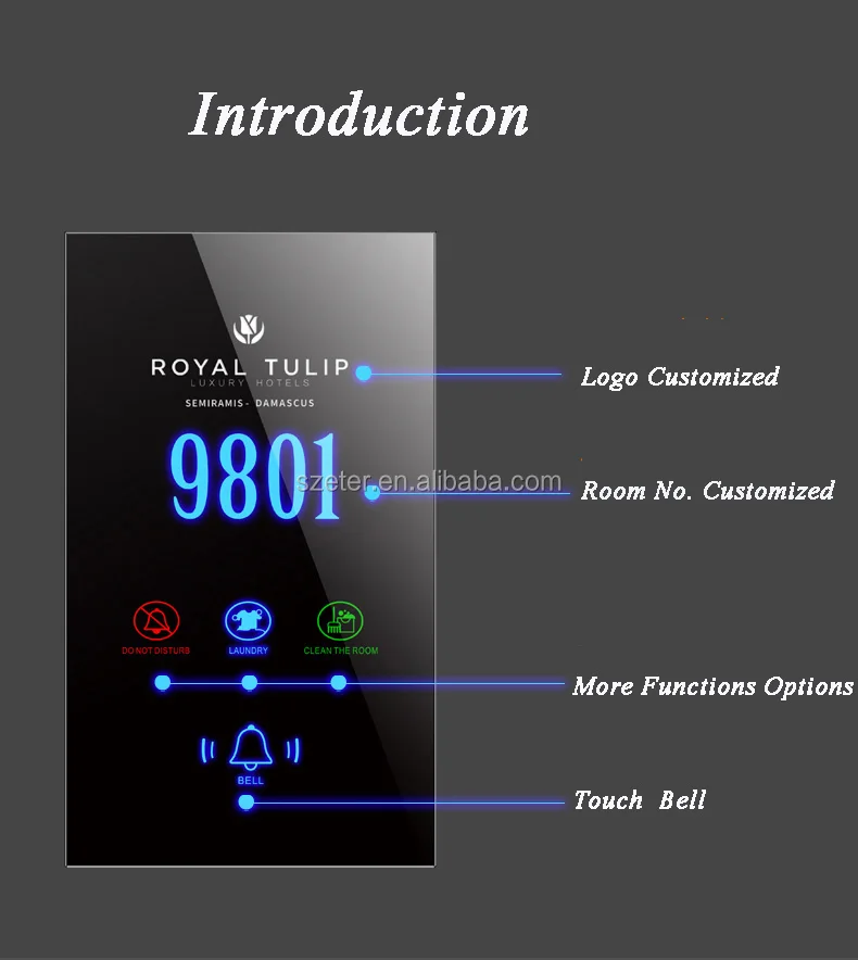 Customize Wireless Electrical Hotel Door Bell Room Hotel Touch Doorbell Switch