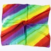 Fashion Accessories Supplier 100% Polyester 60x60cm Rainbow Color Square Silk Satin Scarf