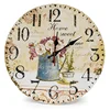 12 Inch Silent Vintage Design Wooden Round Wall Clock