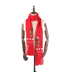 Hot sale Christmas jacquard baby pattern winter knitted tassel scarf