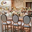 luxury upholstered gold metal legs high bar stools