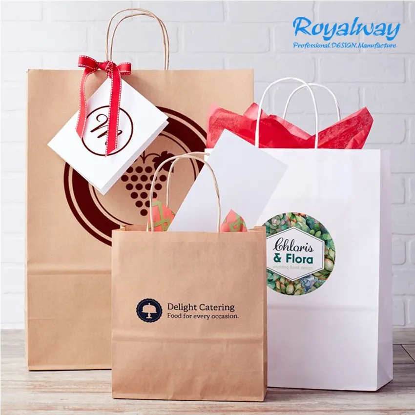 hand made paper bags printed craft packaging custom gift kraft