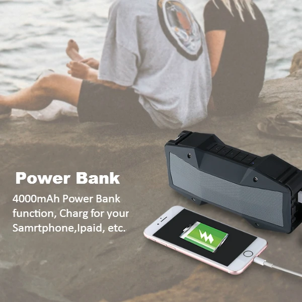 waterproof Army Green Ultra bluetooth speaker with 10W FM radio - ANKUX.COM