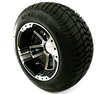 12" golf cart machined/black aluminum wheels and 215/30-12 tires set of 4
