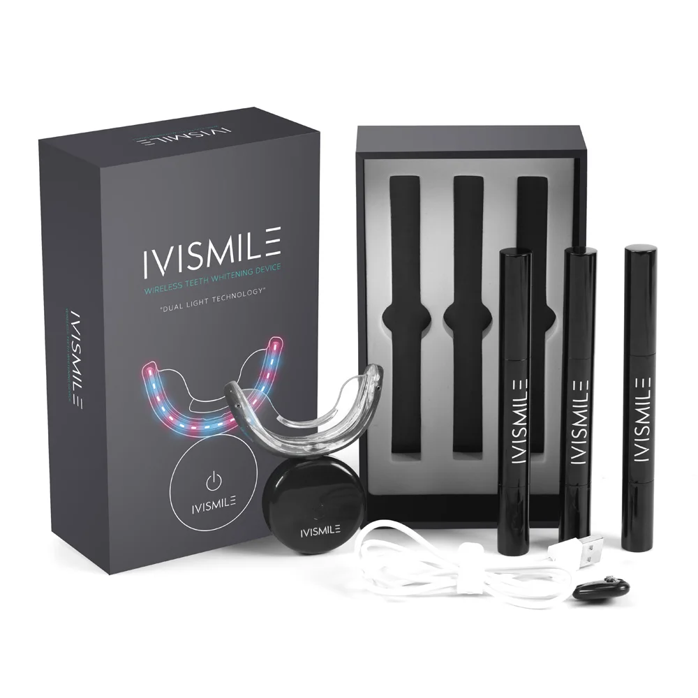 IVISMILE Wireless 32 LED Bulbs Blue Red light Whitening Pen Premium Teeth Whitening LED Kit, Black/pink/white
IVISMILE Wireless 32 LED Bulbs Blue Red light Whitening Pen Premium Teeth Whitening LED Kit, Black/pink/white