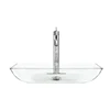 Bathroom Modern Crystal Clear Glass Rectangular Design Vessel Sink