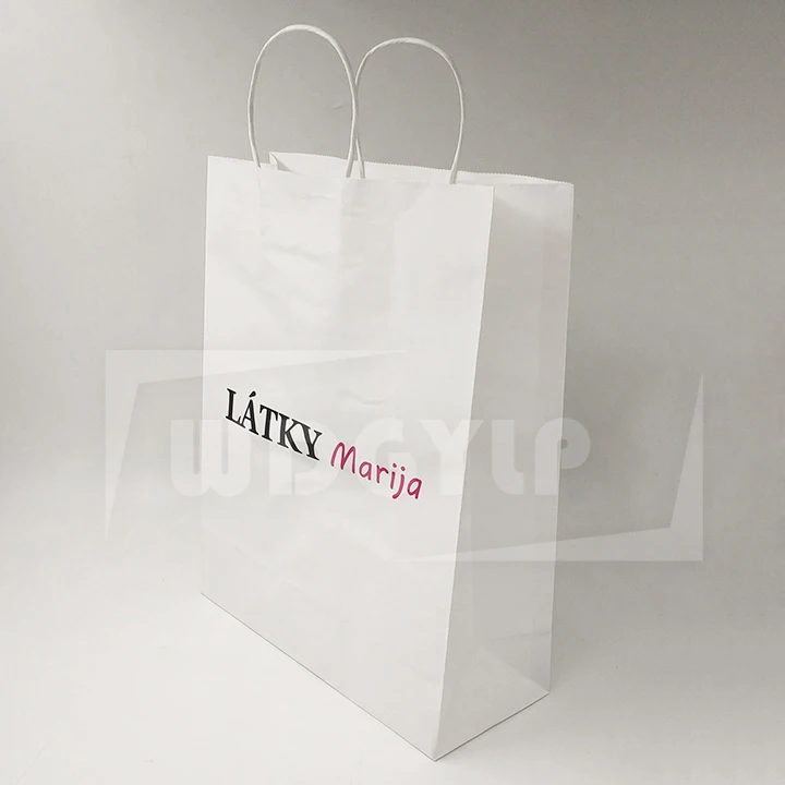 120gsm cheap small brown/white kraft paper gift bags with