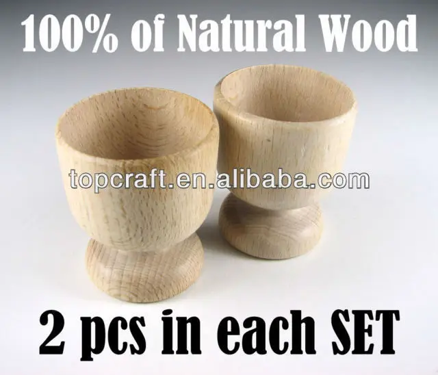 wooden egg cups, 100% of natural wood, craft - for decorating