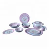 Purple dot & star design dinner set cheap with plate, cup & saucer, elegant melamine lightweight dinnerware