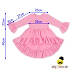 Cotton Frock Cottoncotton Long Sleeve Pink Cotton Short Front Long Back Ruffle Dress Frock Design For Baby Girl