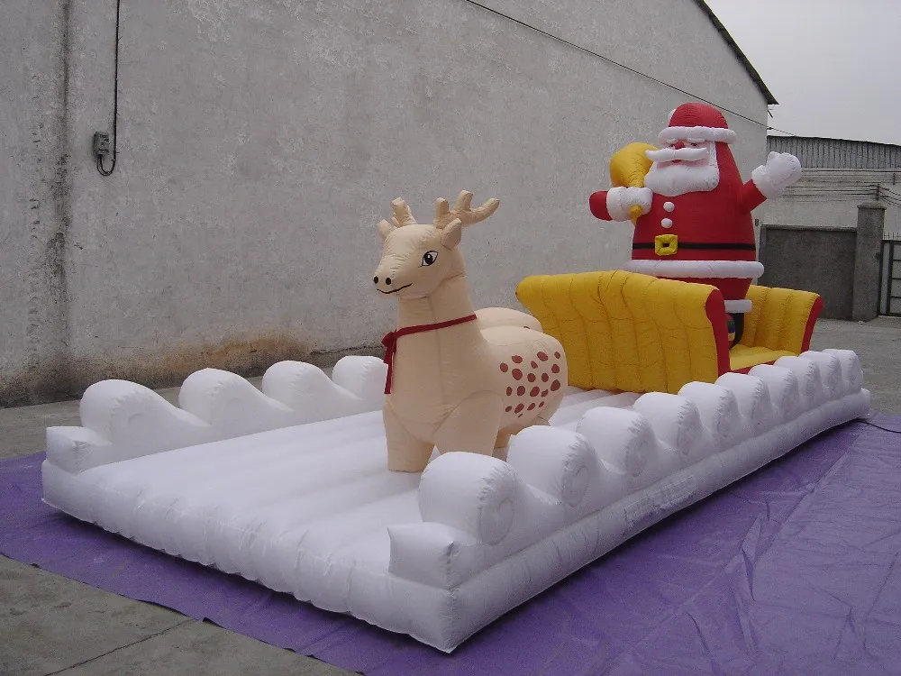 merry christmas, inflatable christmas playground with santa