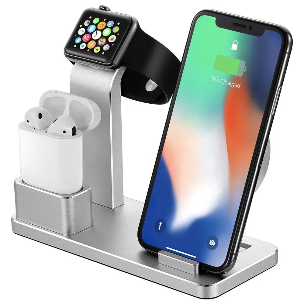 2019 Hot selling 4 in 1 Aluminum Alloy New Technology Detachable Wireless Charger Pad Charing dock, Sliver(other colors moq:500pcs)
2019 Hot selling 4 in 1 Aluminum Alloy New Technology Detachable Wireless Charger Pad Charing dock, Sliver(other colors moq:500pcs)