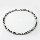 Alibaba SOQ Stainless Steel Unisex Mens Jewelry Silver Twisted Necklace 8mm Link Chains