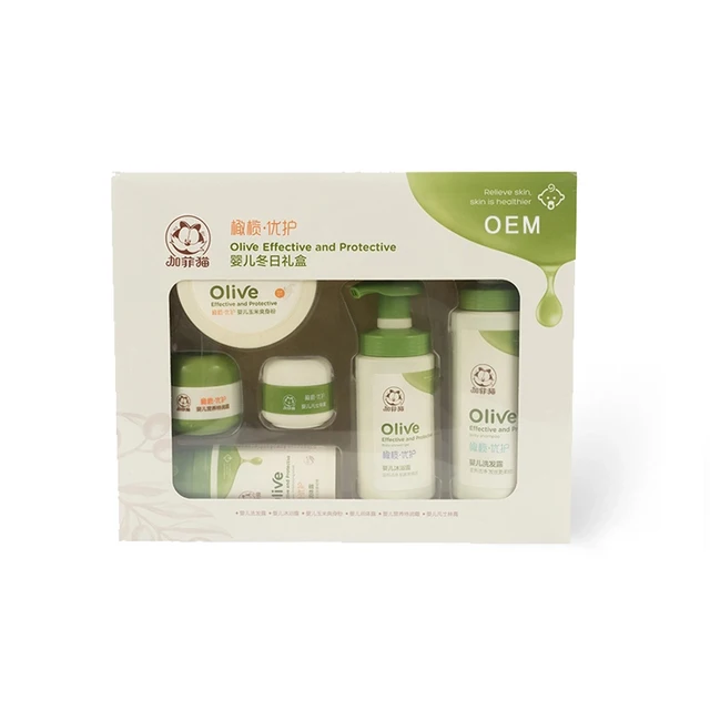 oem 6 pcs baby skin care winter care bath gift set