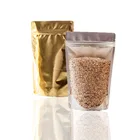 Custom moisture proof one side aluminum foil ziplock bag clear packaging for flavours