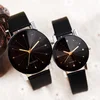 Unisex Diamond watch line simple fashion Leather Couple Watch