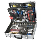 custom professional portable silver technician aluminium attache tool and equipement box carrying case with handle