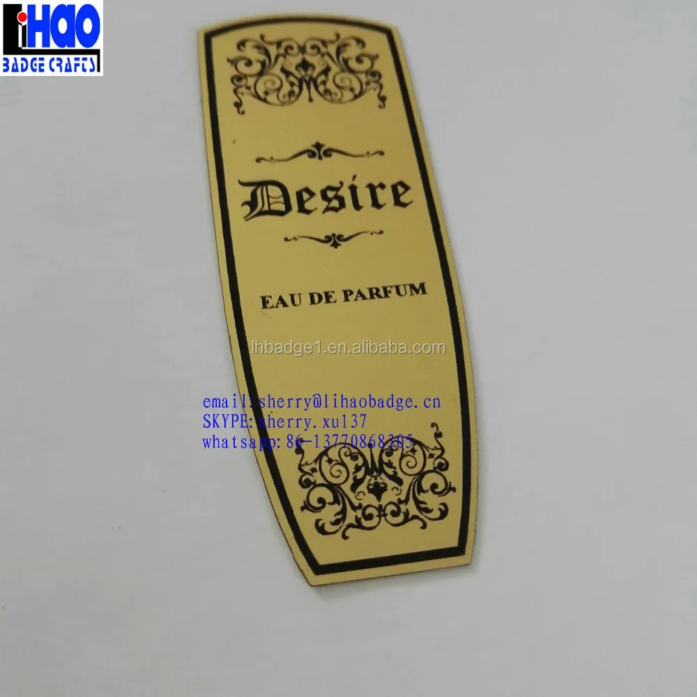 Custom logo sticker thin adhesive gold foil Perfume bottle labels