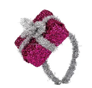 party celebration fuchsia gift box with silver ribbon christmas