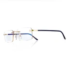 Top Quality Luxury 18K Gold Buffalo Horn Ultralight Optical Glasses Frame inlaid With Gemstones For Unisex