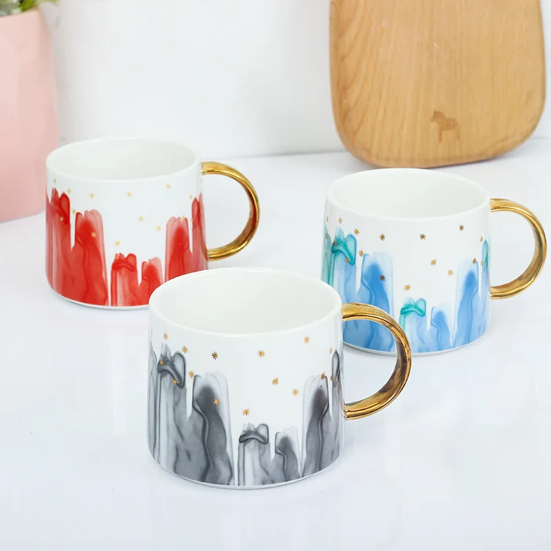 Hot Sale Nordic style Gold Handle Lnk Painting Rendering Milk Breakfast Ceramic Mug, Black/white
Hot Sale Nordic style Gold Handle Lnk Painting Rendering Milk Breakfast Ceramic Mug, Black/white
