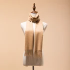 Hot sale custom fashion design ladies warm tassel scarves women cashmere long scarf for winter