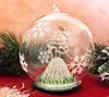 LED Glass Globe Christmas Ornament Reindeer Hand Painted Glitter Snowflakes Color Changing Lights