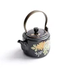 Ceramic Black Pottery Japanese Tea Pot Loop-handled Tea Infuser Pot