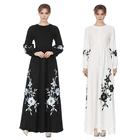 embroidery workmanship 2018 maxi long islamic clothing muslim dress white