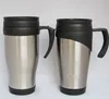 Stainless Steel Thermal Insulated CoffeeTravel Mug, 16oz Stainless Steel double wall thermos Travel Mug with Plastic Liner