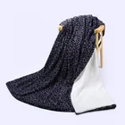 wholesale super soft leopard print fleece rabbit fur knitted blanket pictures