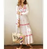 Bohemia Embroidery Women Dress Latest Summer Popular Holiday Beach Dress Ladies Simple Casual Loose Skirt STb-0409