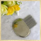 China Supplier Round Ended Stainless Steel Pins And Handle Lice Flea Nit Tick Louse Comb For Kids