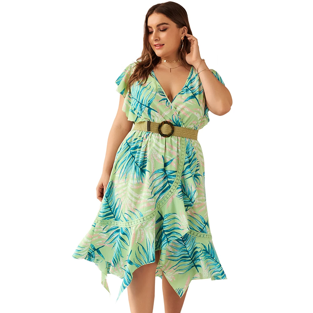 2019 new dress Sexy and unrestrained Short sleeve V collar Party beach skirt Large size Lace high quality dress, Picture color
2019 new dress Sexy and unrestrained Short sleeve V collar Party beach skirt Large size Lace high quality dress, Picture color