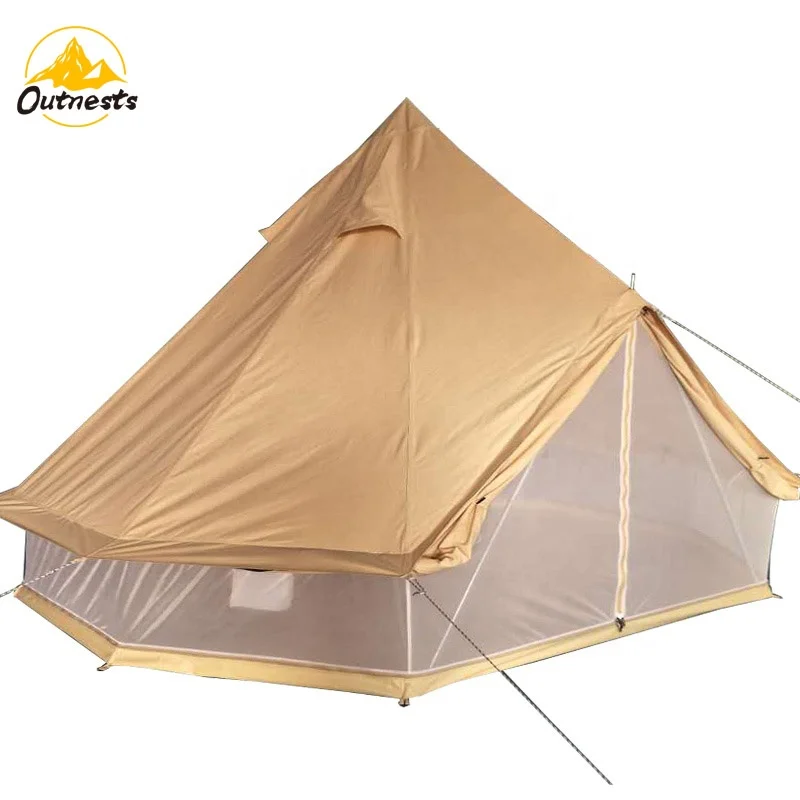Glamping Bell Tent 100% Waterproof Cotton Canvas Mesh Wall Bell Tent, Beige
Glamping Bell Tent 100% Waterproof Cotton Canvas Mesh Wall Bell Tent, Beige